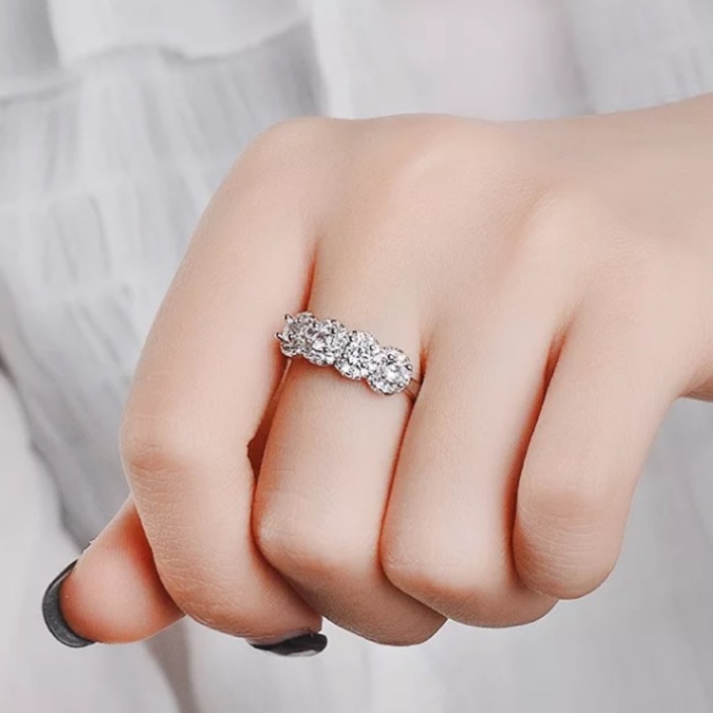 Sterling silver diamond eternity band ring - Picture 7 of 7
